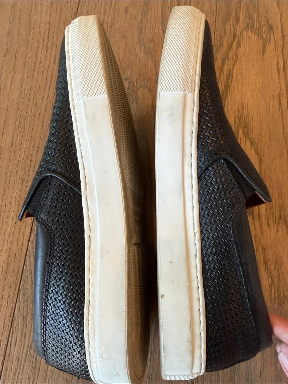 Aquatalia Woven Leather Slip-Ons - 7.5